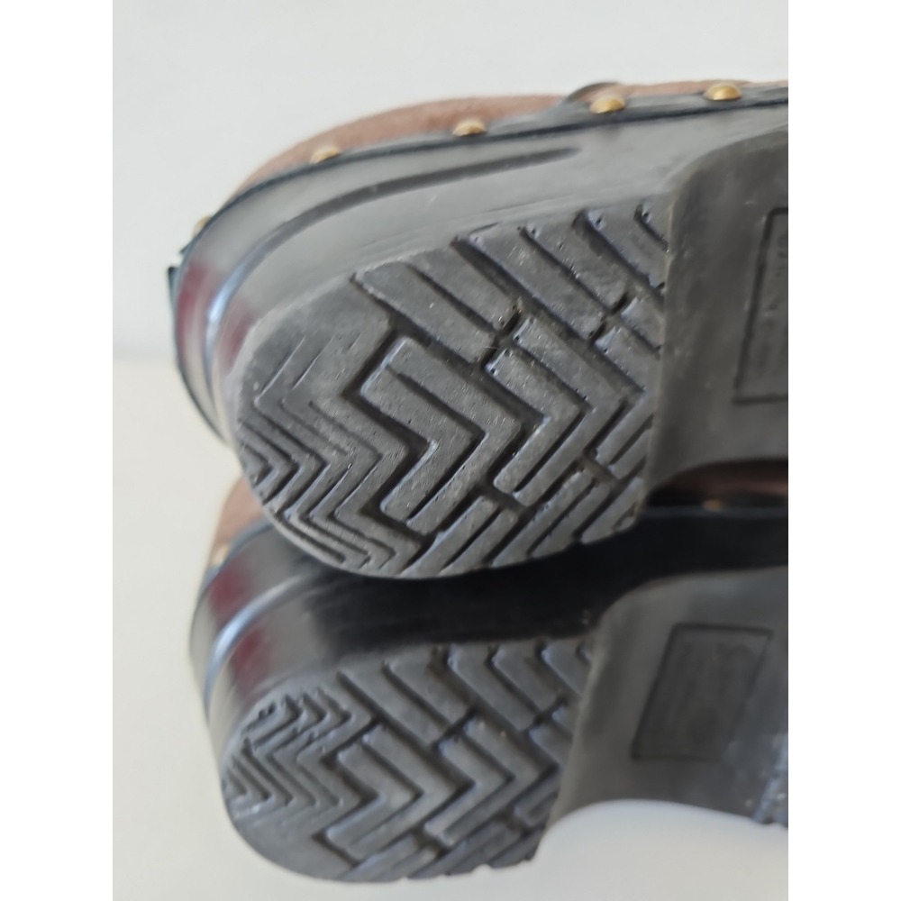 Sanita Brown Suede Clogs 40 W/intricate Embroidery - Picture 9 of 14